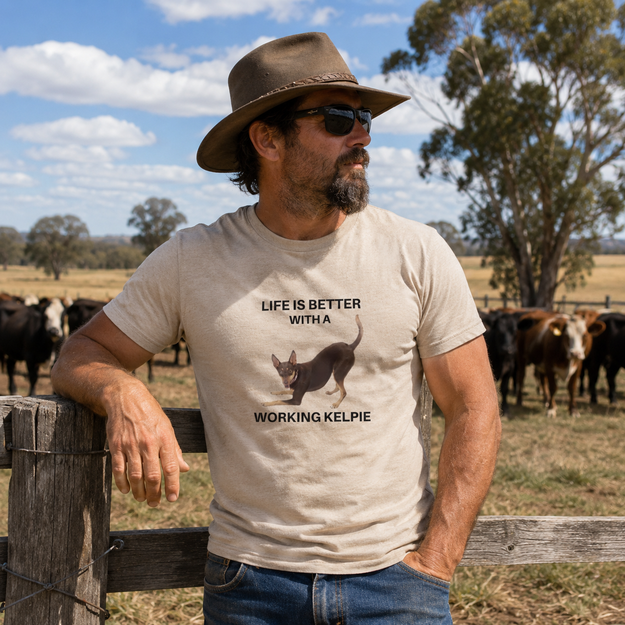 Life Is Better With a Working Kelpie Funny Unisex T-Shirt | Australian Kelpie Tee