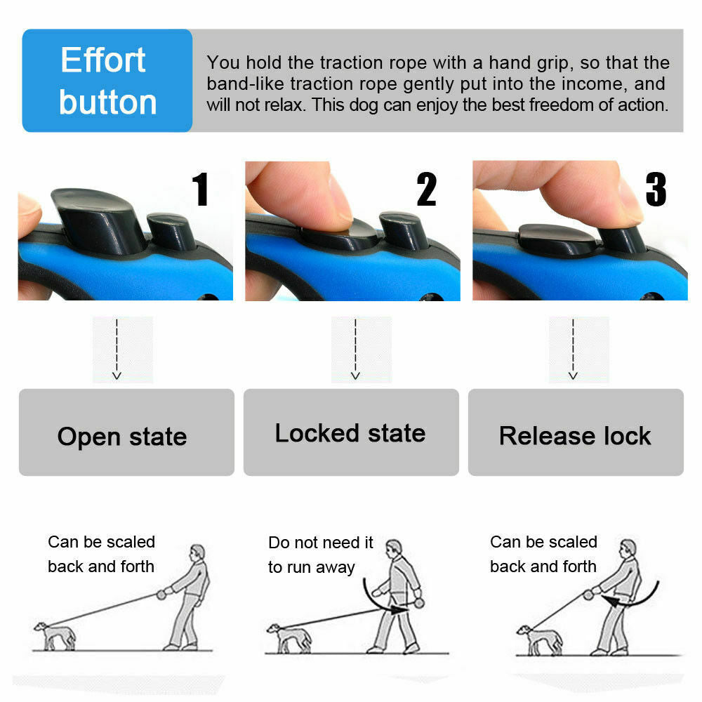 16.5FT Retractable Dog Lead | Tangle-Free Walking Leash