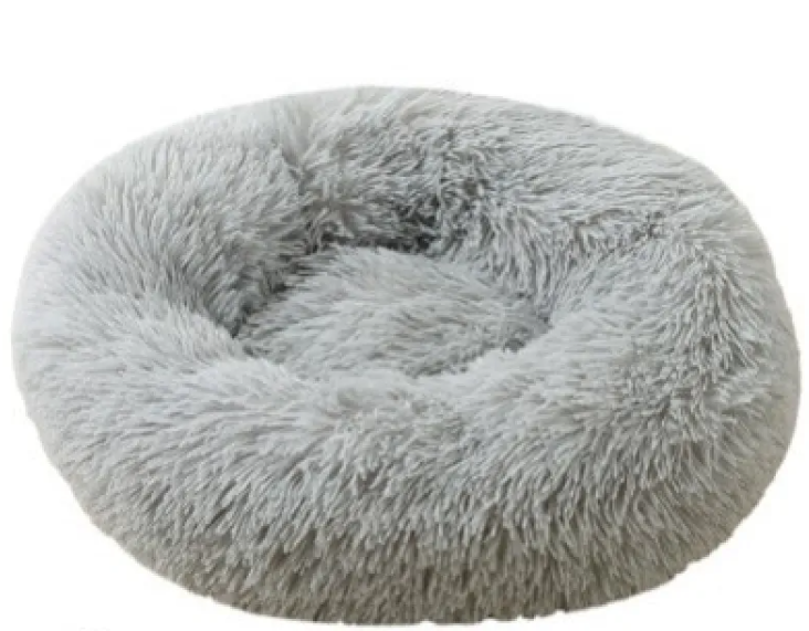 Calming Plush Round Pet Bed for Cats & Dogs