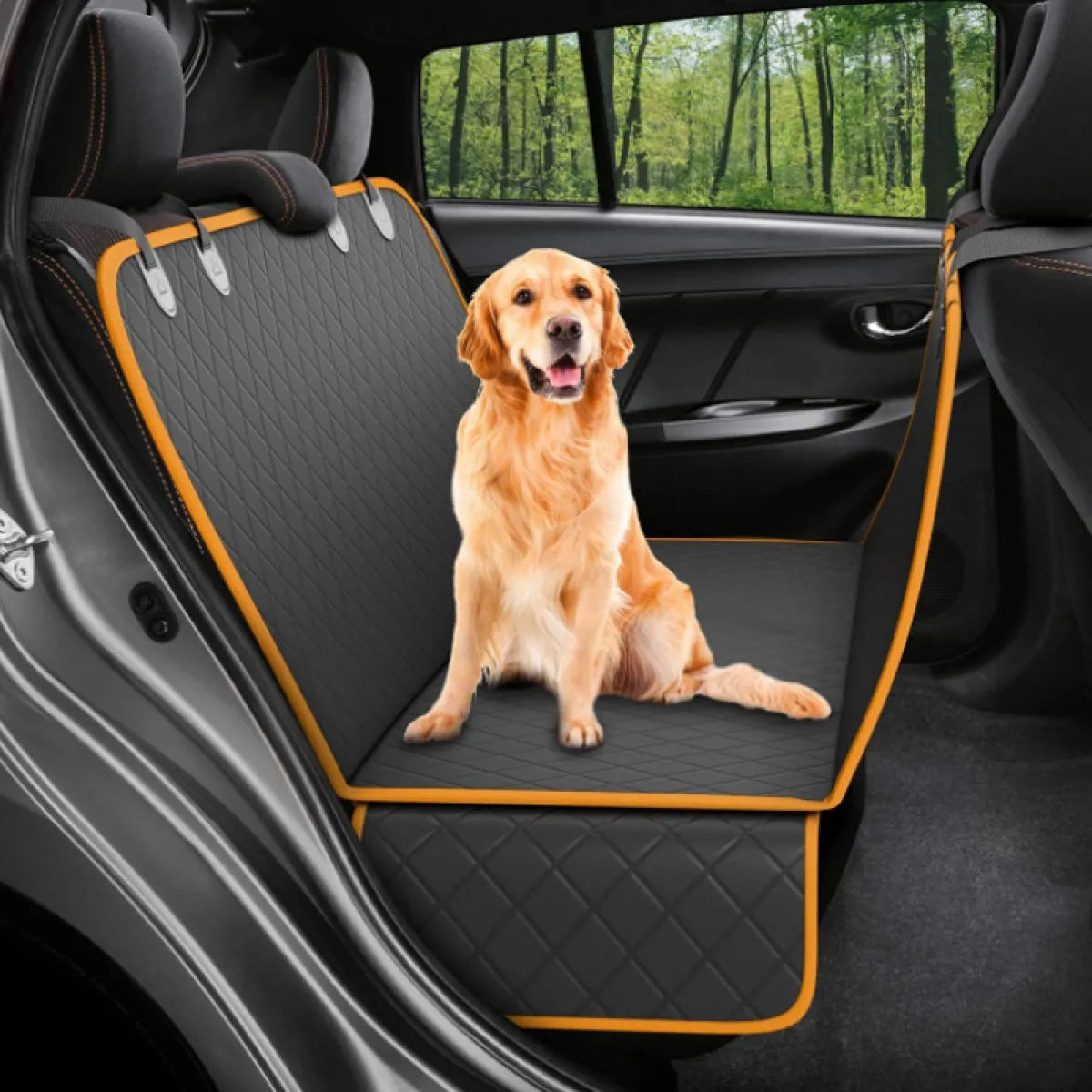 Waterproof Dog Car Seat Cover – Hammock with Mesh Window & Pocket