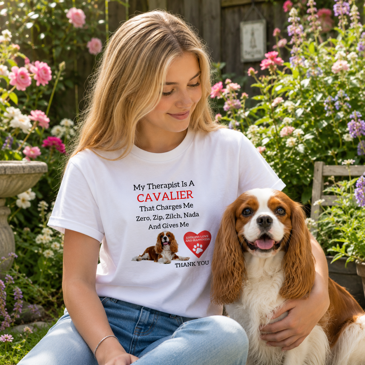 My Therapist Is a Cavalier – Gives Me Endless Love & Happiness Unisex T-Shirt