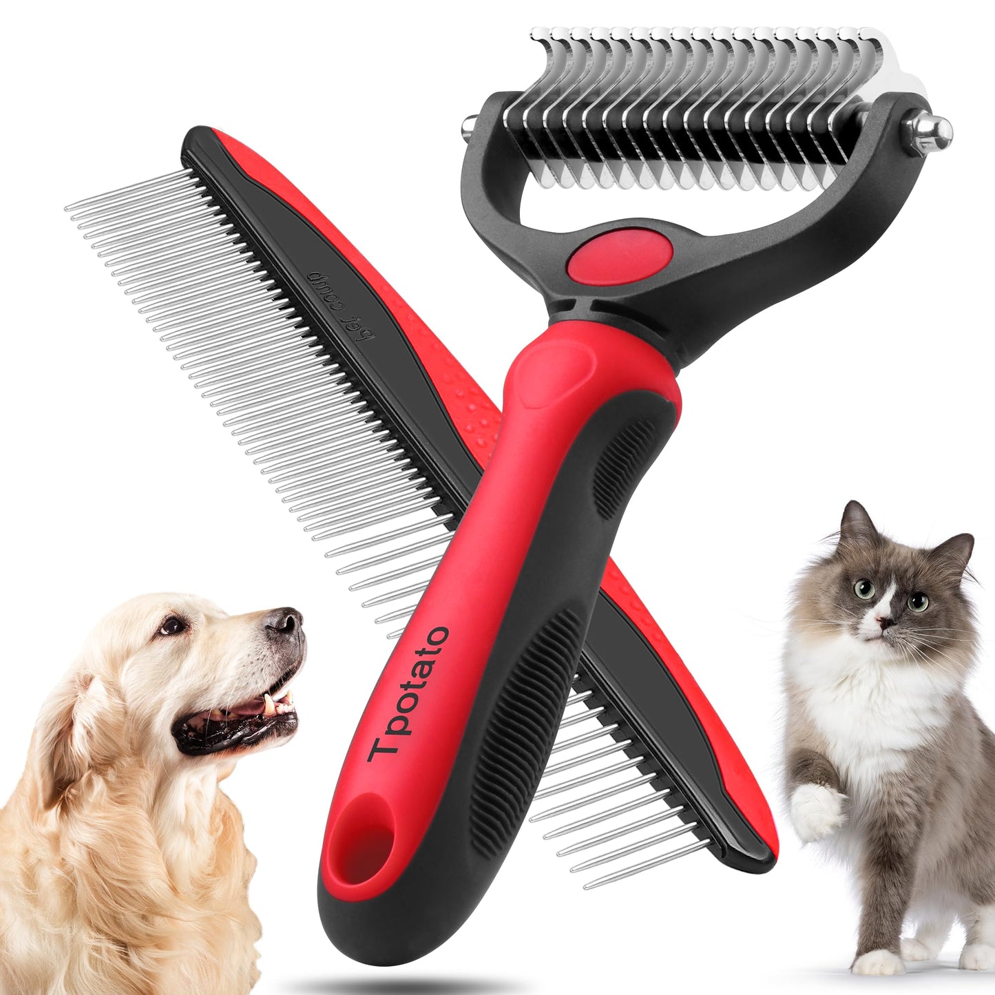 Pet Deshedding Brush – Reduce Shedding & Remove Loose Fur Easily