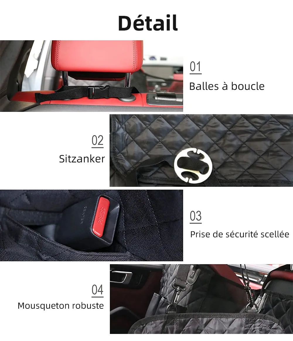 Waterproof Dog Car Seat Cover – Hammock with Mesh Window & Pocket