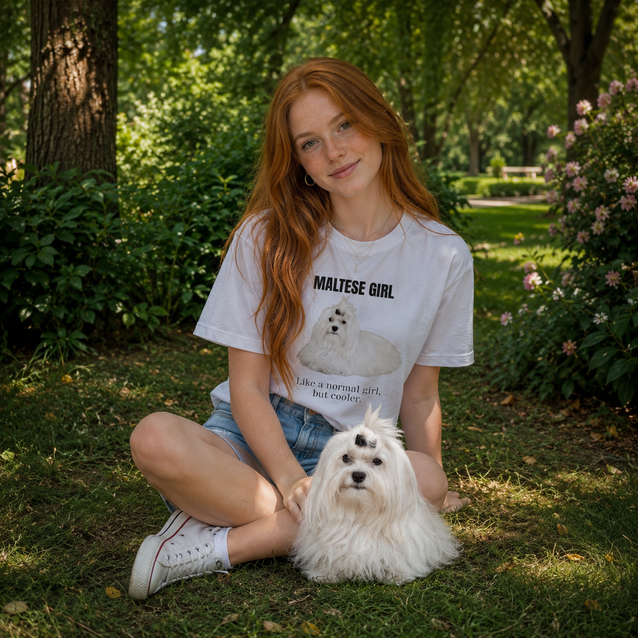 Maltese Girl T-Shirt | Cute Maltese Dog Lover T-Shirt