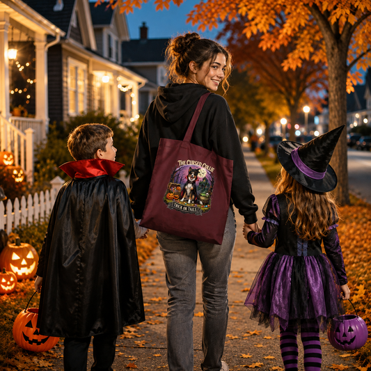 Sac fourre-tout d'Halloween Molly le Colley Maudit – Friandises ou maléfices