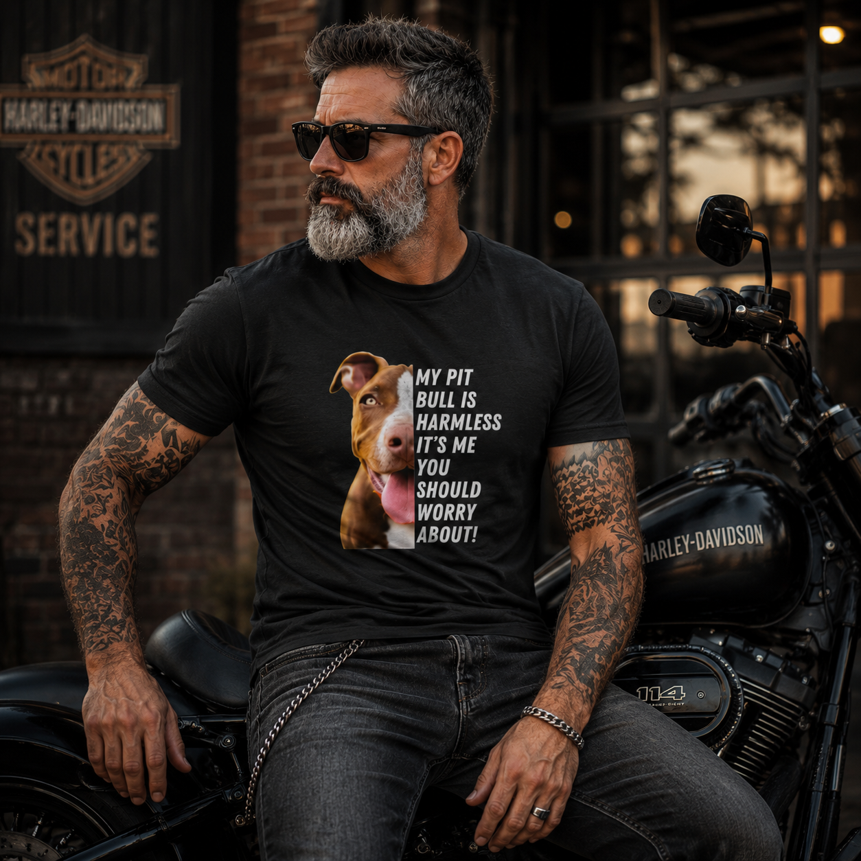 My Pit Bull Is Harmless - It’s Me You Should Worry About! Unisex T-Shirt