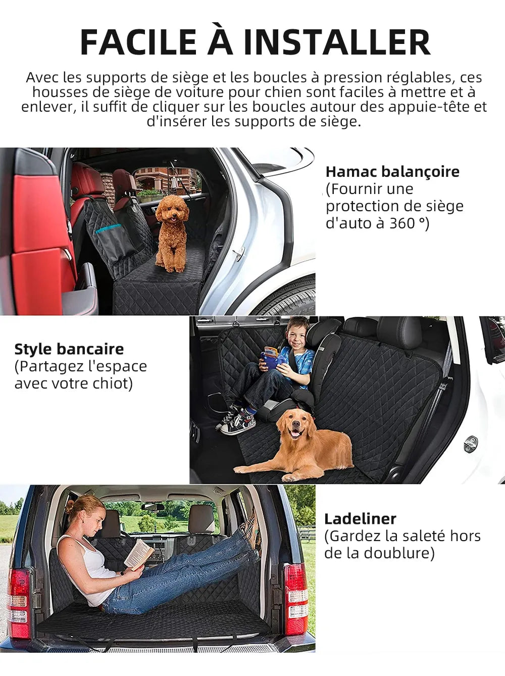 Waterproof Dog Car Seat Cover – Hammock with Mesh Window & Pocket