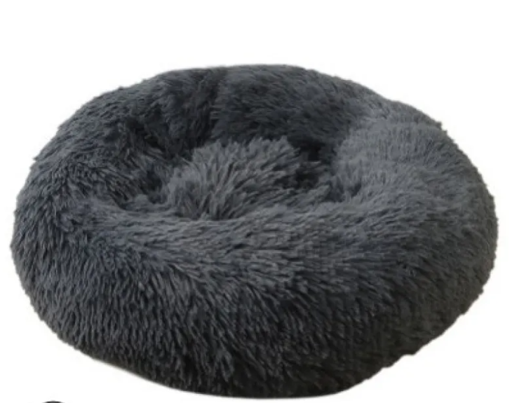 Calming Plush Round Pet Bed for Cats & Dogs